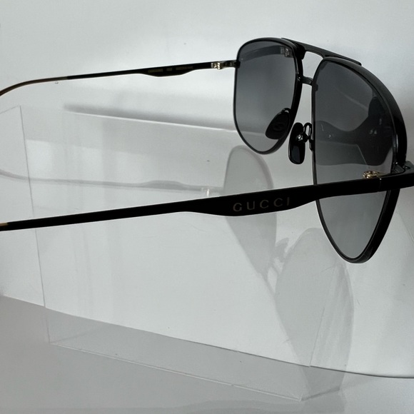 Gucci black aviator sunglasses unisex - Picture 3 of 10